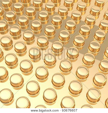Surface covered with cylindrical bumps