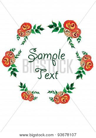 Watercolor floral frame. flowers wreath.