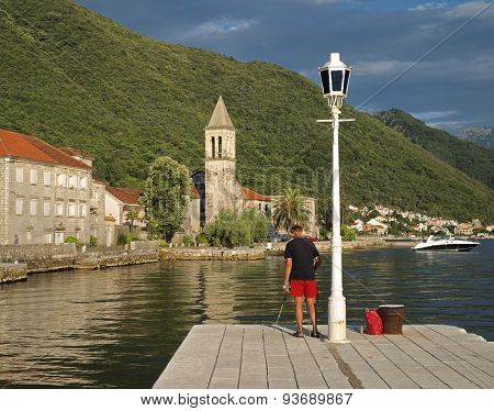picturesque village along Kotor Bay, Montenegro