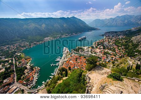 Overlooking The Bay Of Kotor In Montenegro