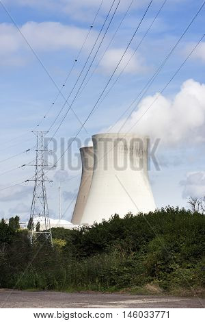 Nuclear power plant and pylon in Doel in Belgium