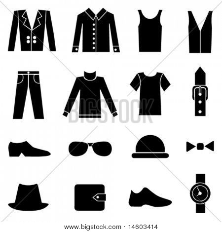 mężczyzna moda i odzież ikony