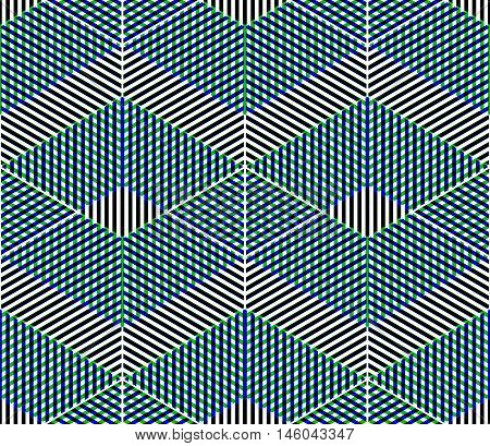 Abstract vector geometric seamless 3d pattern with transparency effects.