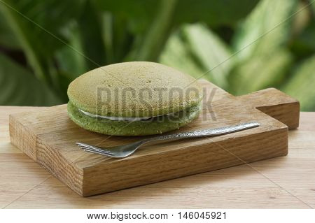 Japanese dessert Green Tea Dorayaki Pan cake