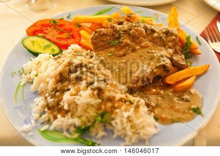 Beef Sofrito - traditional greek stew recipe from Corfu island