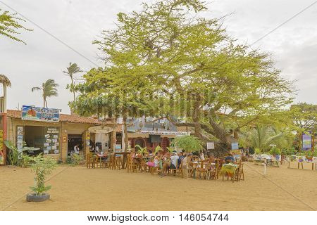 JERICOACOARA, BRAZIL, DECEMBER - 2015 - People at restaurant in Jericoacoara Brazil