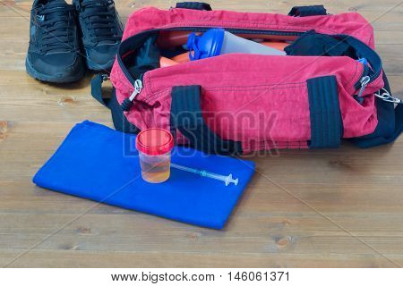 things in a bag for the athlete on the table