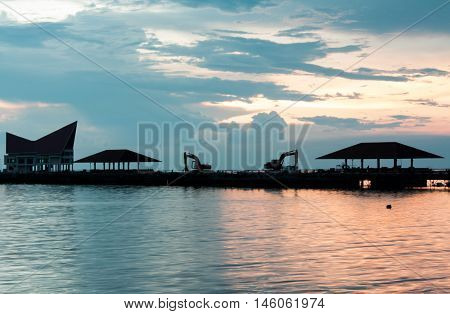 End of the day after construction with Sunset