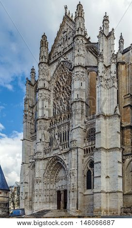 The Cathedral of Saint Peter of Beauvais is an incomplete Roman Catholic cathedral in Beauvais in northern France. Main entrance