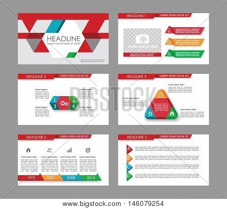 Set of color infographic elements for presentation templates. Leaflet, Annual report, book cover design. Brochure, layout, Flyer layout template design. Easy to edit.