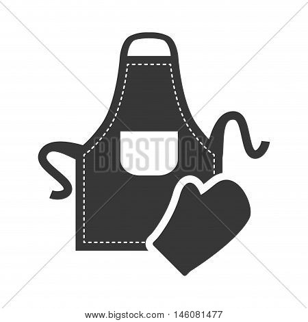 Apron and glove icon. Bakery food and shop theme. Isolated design. Vector illustration