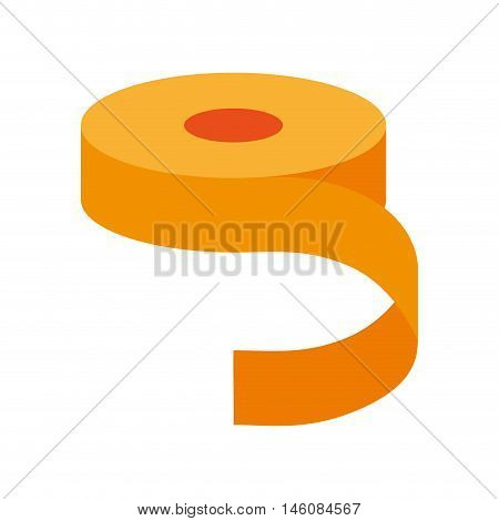 yellow scotch roll of adhesive tape object vector illustration