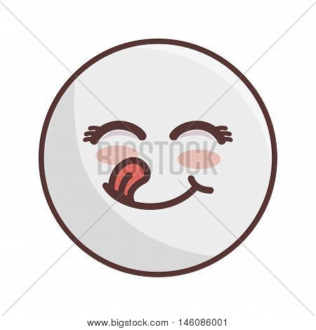 kawaii cartoon face hapiness expression emoticon vector illustration