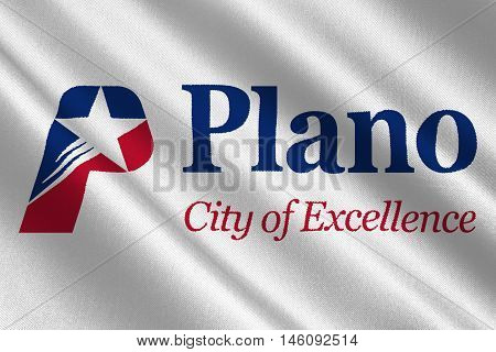 Flag of Plano in Texas United States. 3D illustration