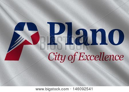 Flag of Plano in Texas United States. 3D illustration