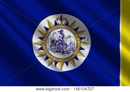 Flag of Nashville is the capital of Tennessee United States. 3D illustration