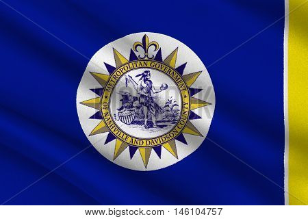 Flag of Nashville is the capital of Tennessee United States. 3D illustration