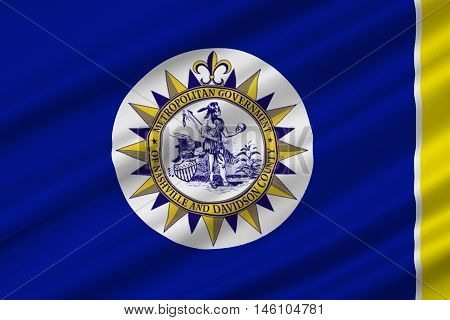 Flag of Nashville is the capital of Tennessee United States. 3D illustration