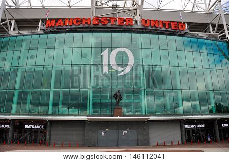 Manchester, UK, August 21, 2011: Manchester United mega store, located in front of it's stadium