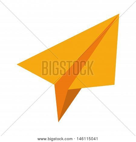 yellow paperplane fly plane creative icon. vector illustration