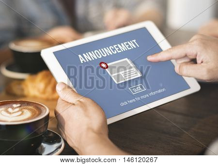 News Newsletter Announcement Update Information Concept