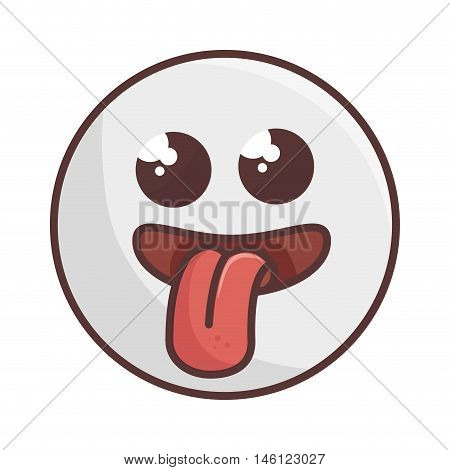 kawaii cute cartoon happy expression face emoticon. vector illustration