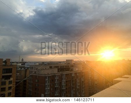 Stormclouds And Sunset