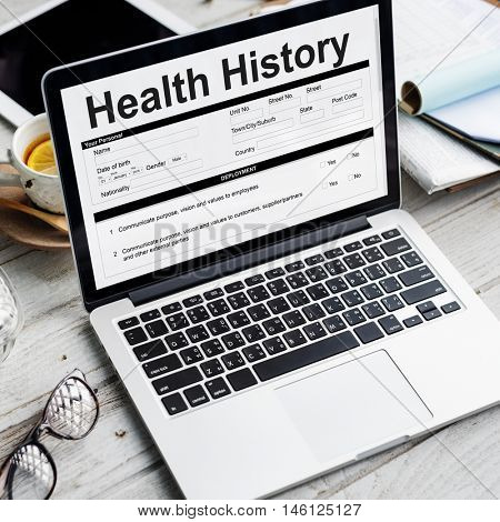 Health Check Form Claim History Record Concept