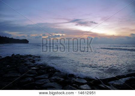 Havet solnedgång. Borneo.