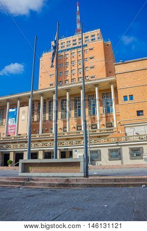 MONTEVIDEO, URUGUAY - MAY 04, 2016: the city hall located in the main aveneu uf montevideo is the second highest building in the city.