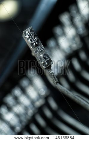 Dollar Symbol Of An Old Typewriter Typebars