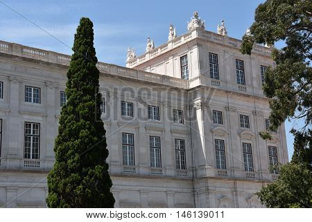 Palace of Ajuda in Lisbon, Portugal, in Europe