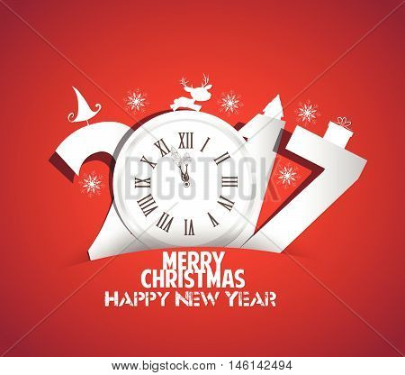 Merry Christmas and New Year Card Background - 2017