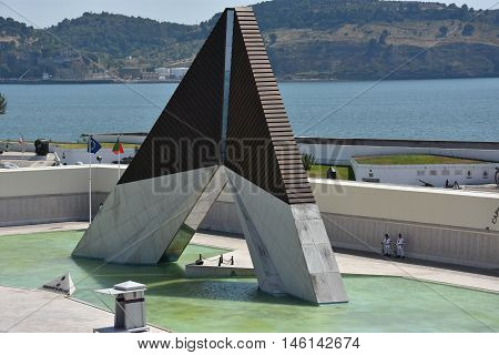 LISBON, PORTUGAL - AUG 21: Monumento aos Combatentes do Ultramar at Belem in Lisbon, Portugal, as seen on Aug 21, 2016. This monument was erected for the soldiers that lost their lives during the 1964-1971 conflict in Africa.