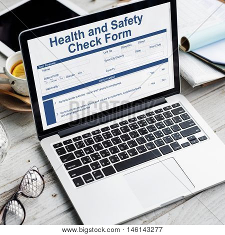 Health Check Form Claim History Record Concept