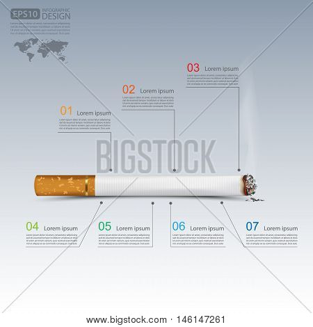 World No Tobacco Day, Cigarettes infographics, Vector