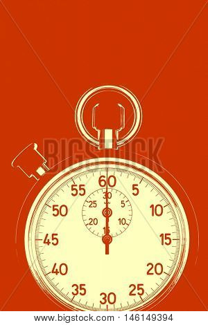 Stopwatch on  red background