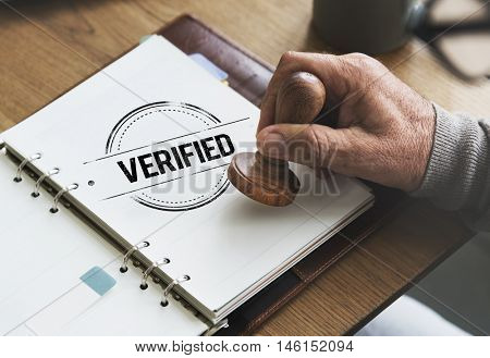 Verified Certified Affirm Authorized Approve Concept