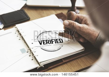 Verified Certified Affirm Authorized Approve Concept