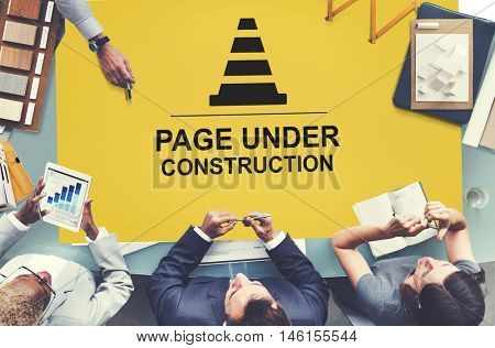 Under Construction Technical Problems Progress Concept
