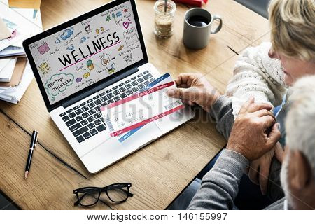 Healthcare Wellness Ticket Flight Senior Concept