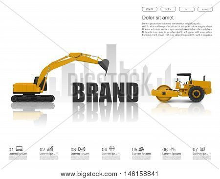 Concept of Building up a brand. Vector Illustration