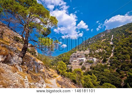 Pustinja Blaca canyon hermitage on Brac island Dalmatia Croatia