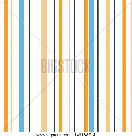 Blue Yellow Grey & White Striped Background. Isolated vector illustration seamless pattern with colorful stripes.