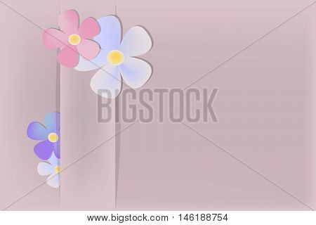 Abstract vector light background with some flowers
