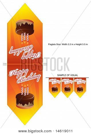 Feliz aniversário Flaglets Bunting ilustração para celebração