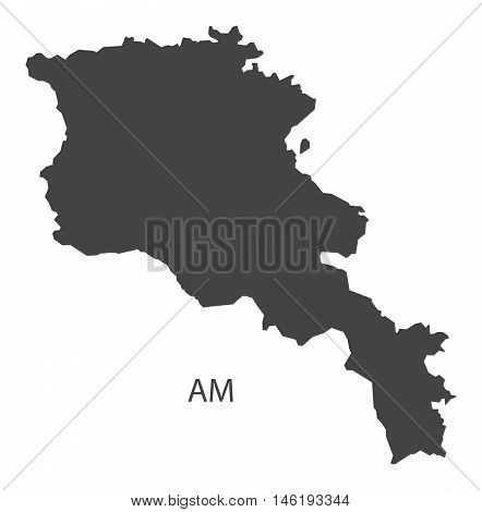 Armenia grey map isolated vector high res