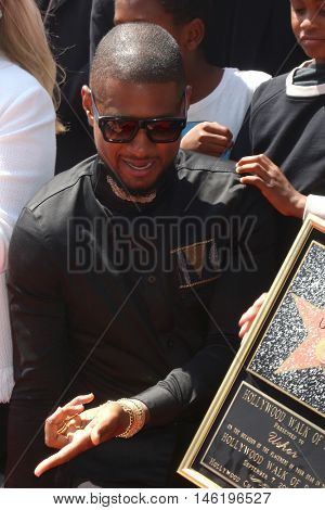 LOS ANGELES - SEP 7:  Usher Raymond at the Usher Honored With a Star On The Hollywood Walk Of Fame at the Eastown on September 7, 2016 in Los Angeles, CA