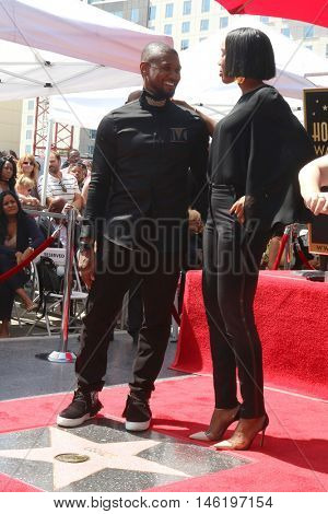 LOS ANGELES - SEP 7:  Usher Raymond, Kelly Rowland at the Usher Honored With a Star On The Hollywood Walk Of Fame at the Eastown on September 7, 2016 in Los Angeles, CA