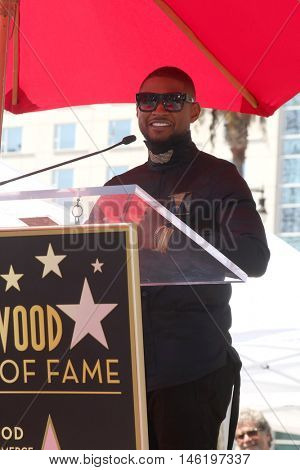 LOS ANGELES - SEP 7:  Usher Raymond at the Usher Honored With a Star On The Hollywood Walk Of Fame at the Eastown on September 7, 2016 in Los Angeles, CA